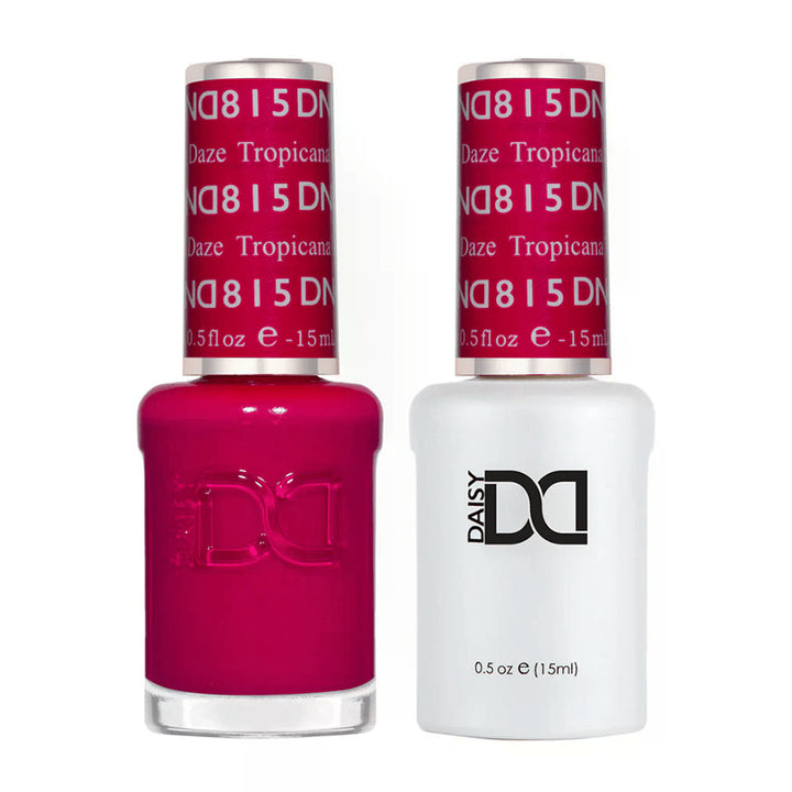 DND Duo 815 Tropicana Daze, gel polish and matching nail lacquer bottles