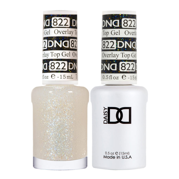 DND Duo 822 Overlay Top GEL, gel polish and matching nail lacquer bottles