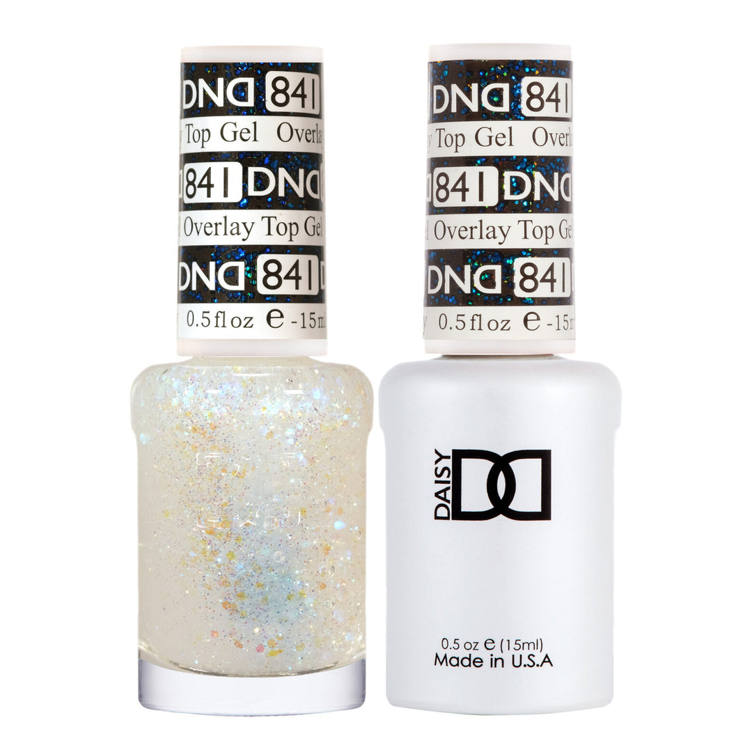 DND Duo 841 Overlay Top GEL, gel polish and matching nail lacquer bottles
