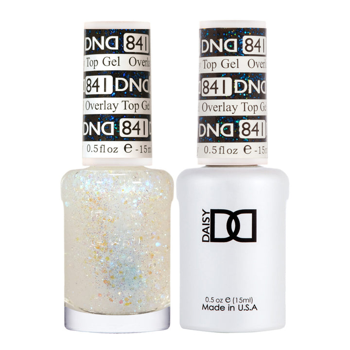 DND Duo 841 Overlay Top GEL, gel polish and matching nail lacquer bottles