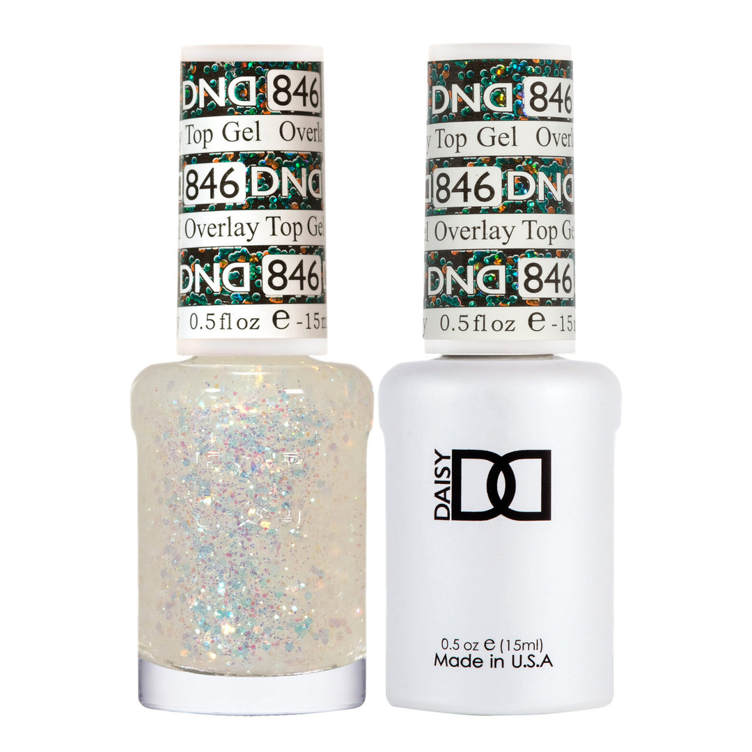 DND Duo 846 Overlay Top GEL, gel polish and matching nail lacquer bottles