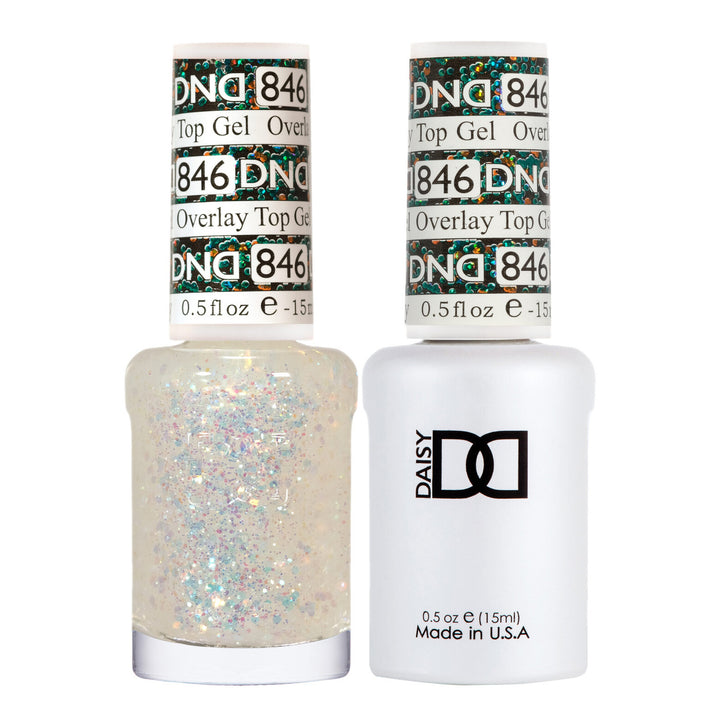 DND Duo 846 Overlay Top GEL, gel polish and matching nail lacquer bottles