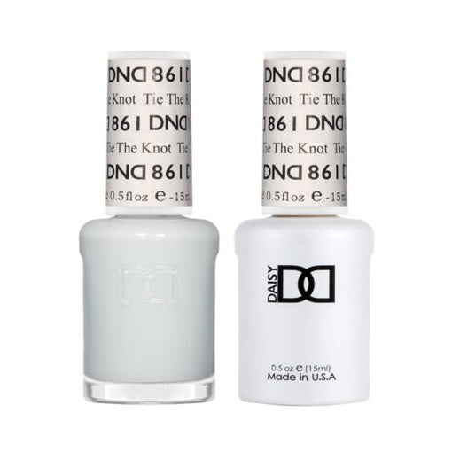 DND Duo 861 Tie The Knot, gel polish and matching nail lacquer bottles