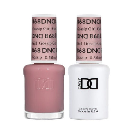 DND Duo 868 Gossip Girl, gel polish and matching nail lacquer bottles