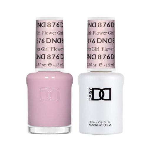 DND Duo 876 Flower Girl, gel polish and matching nail lacquer bottles