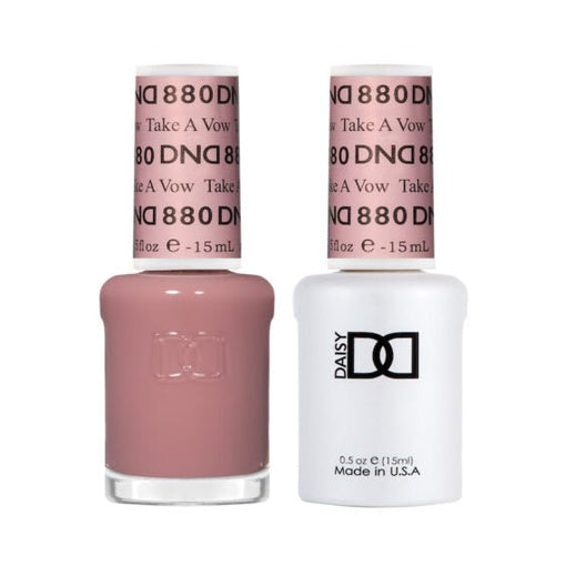 DND Duo 880 Take A Vow, gel polish and matching nail lacquer bottles