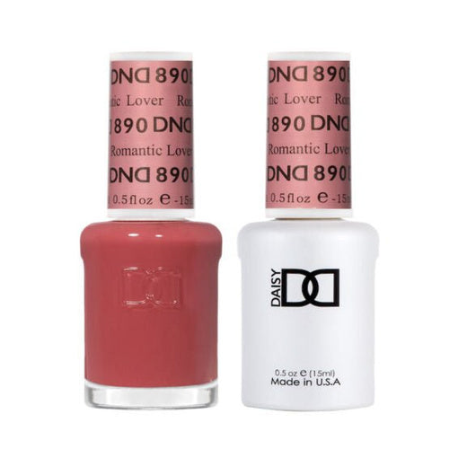 DND Duo 890 Romantic Lover, gel polish and matching nail lacquer bottles