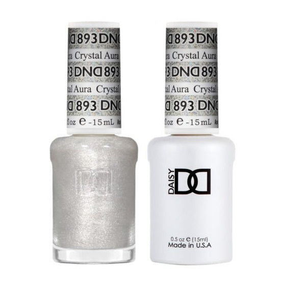 DND Duo 893 Crystal Aura, gel polish and matching nail lacquer bottles
