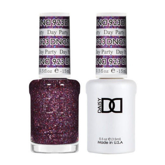 DND Duo 923 Day Party, gel polish and matching nail lacquer bottles