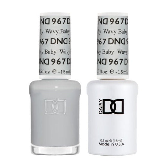 DND Duo 967 Wavy Baby, gel polish and matching nail lacquer bottles