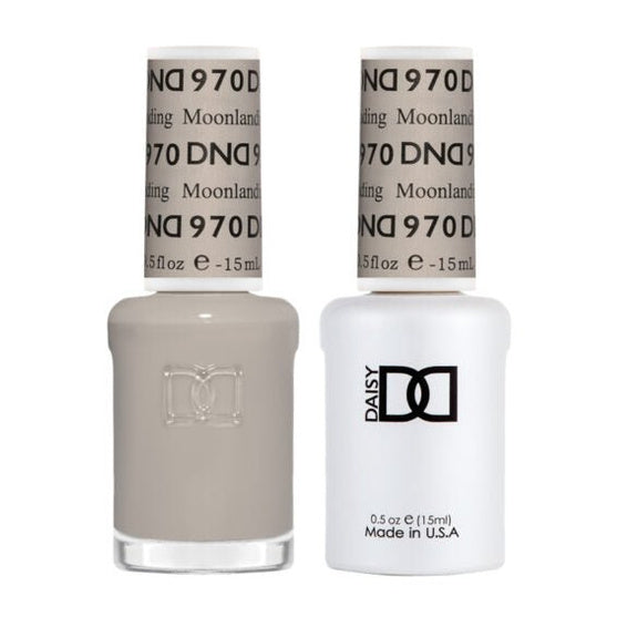 DND Duo 970 Moon-Landing, gel polish and matching nail lacquer bottles