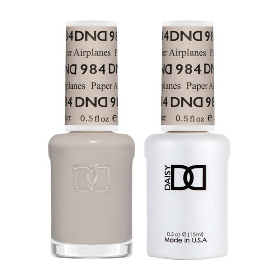 DND Duo 984 Paper Airplanes, gel polish and matching nail lacquer bottles