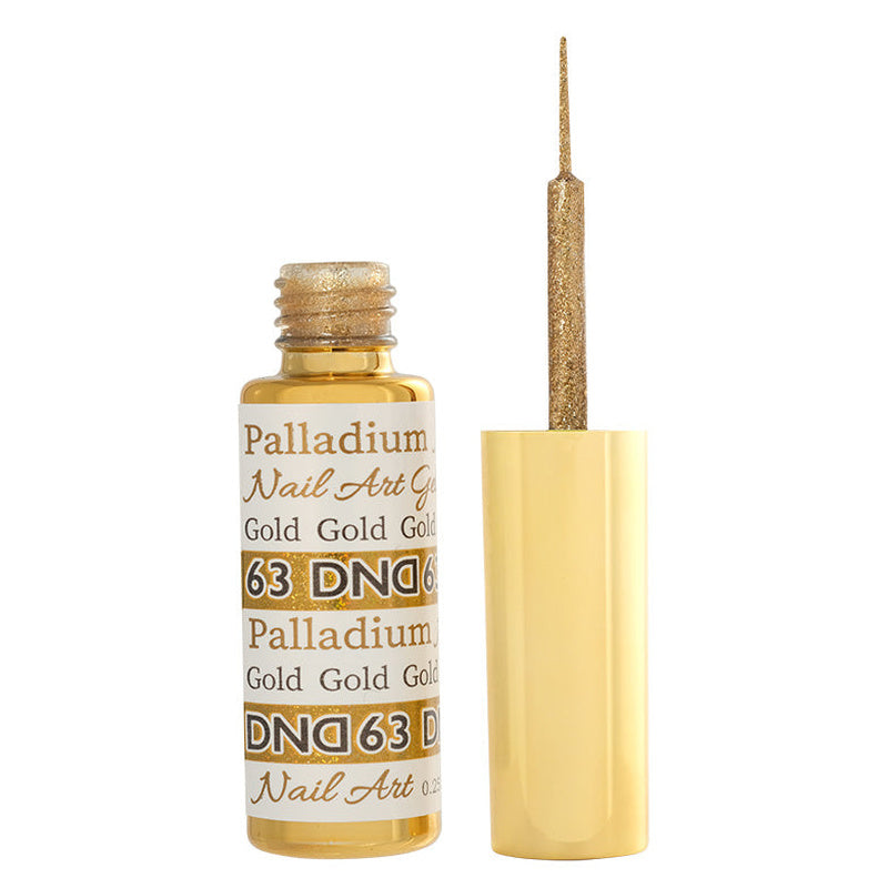 DND Nail Art Gel 63 Palladium Gold, gel art liner bottle