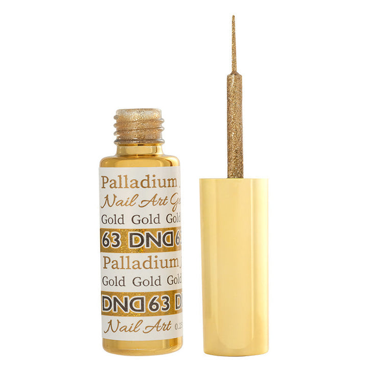 DND Nail Art Gel 63 Palladium Gold, gel art liner bottle