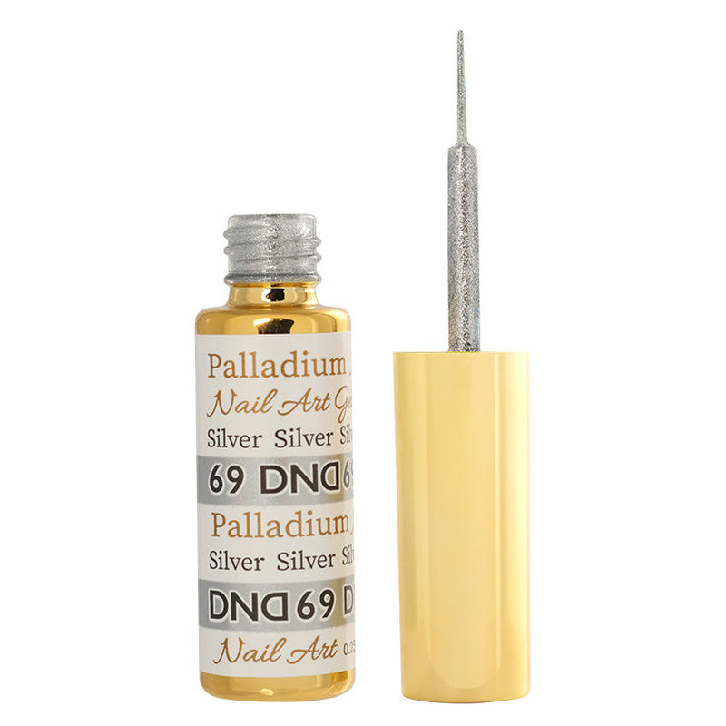 DND Nail Art Gel 69 Palladium Silver, gel art liner bottle