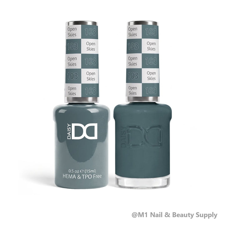 DND HEMA &amp; TPO Free 103 Open Skies - gel polish and matching lacquer duo