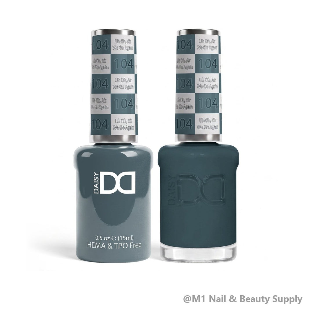 DND HEMA &amp; TPO Free 104 Uh Oh, Air We Go Again - gel polish and matching lacquer duo