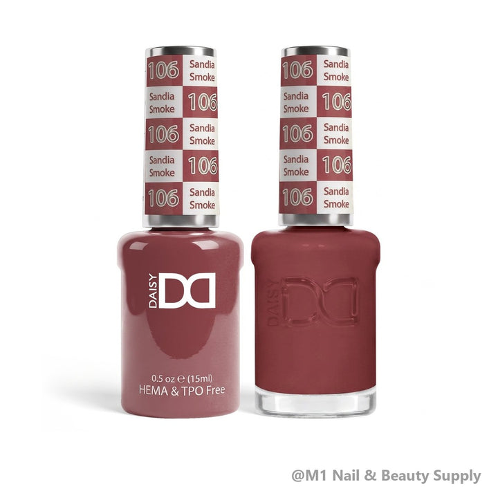 DND HEMA &amp; TPO Free 106 Sandia Smoke - gel polish and matching lacquer duo