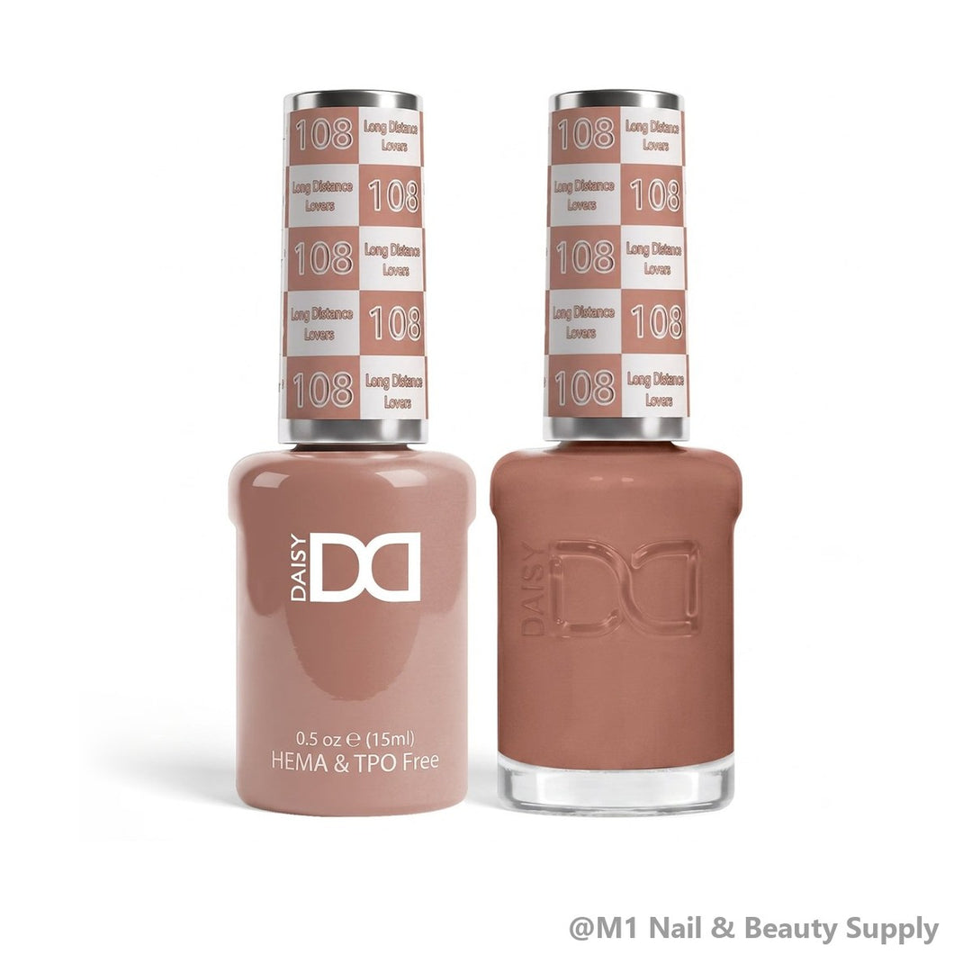 DND HEMA &amp; TPO Free 108 Long Distance Lovers - gel polish and matching lacquer duo