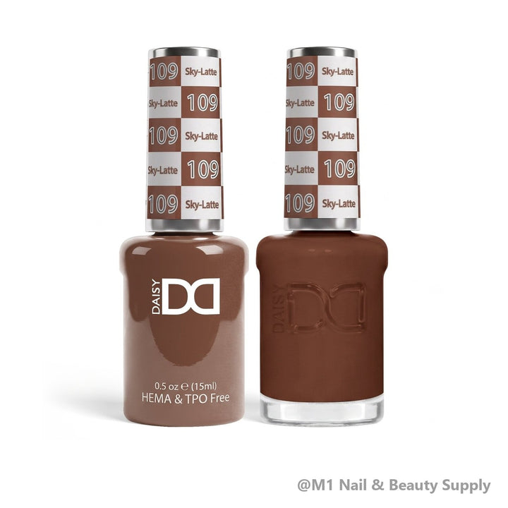 DND HEMA &amp; TPO Free 109 Sky-latte - gel polish and matching lacquer duo