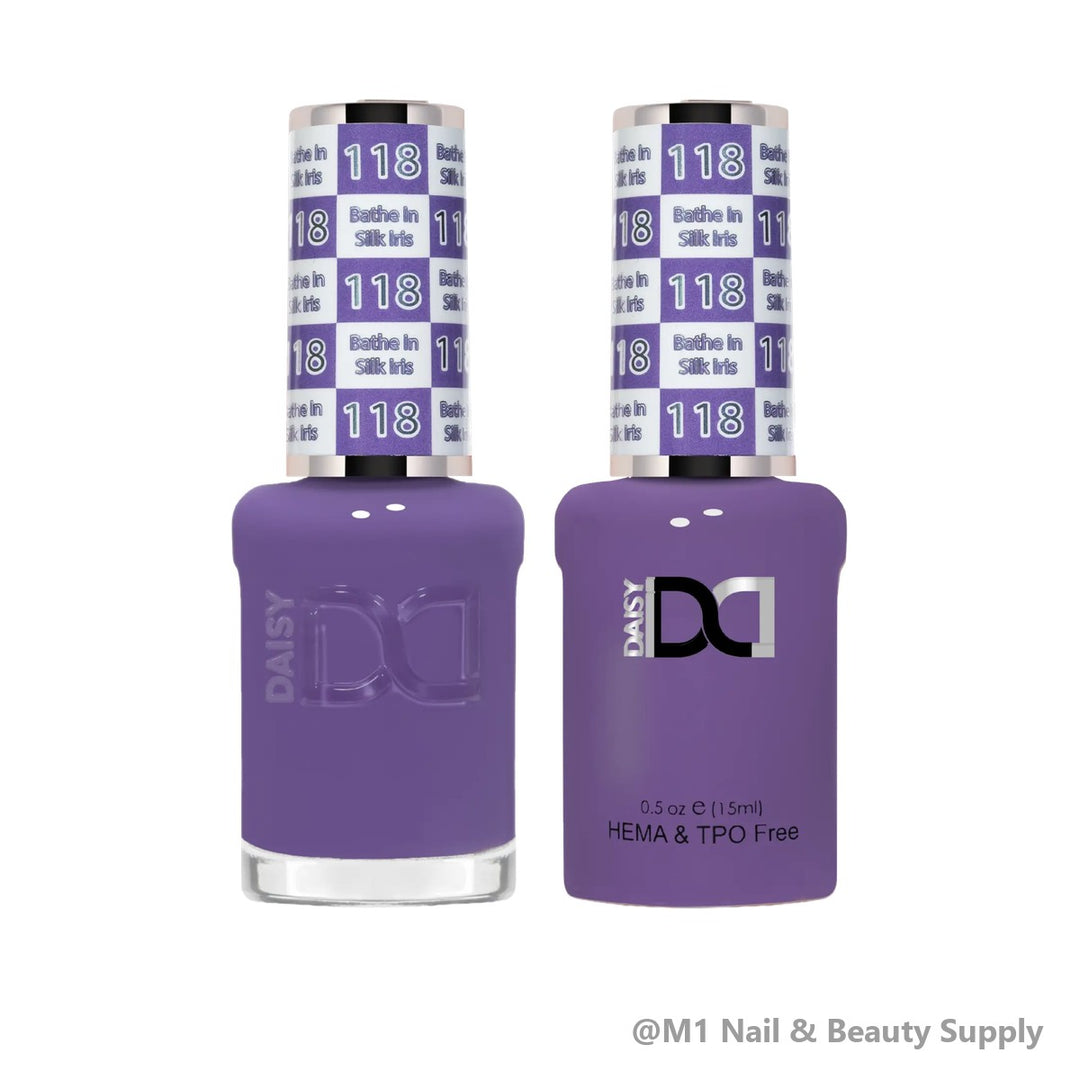 DND HEMA &amp; TPO Free 118 Bathe In Silk Iris - gel polish and matching lacquer duo