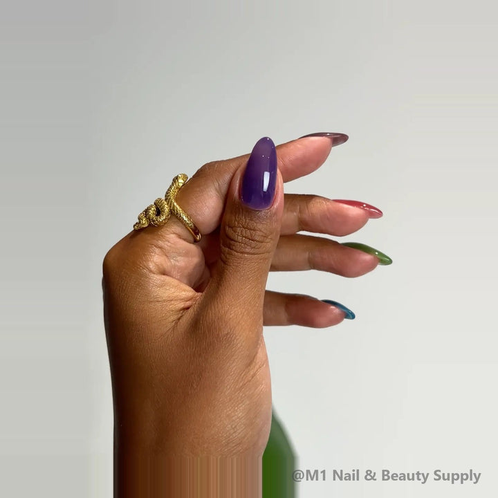 DND HEMA &amp; TPO Free 118 Bathe In Silk Iris - shown on nails