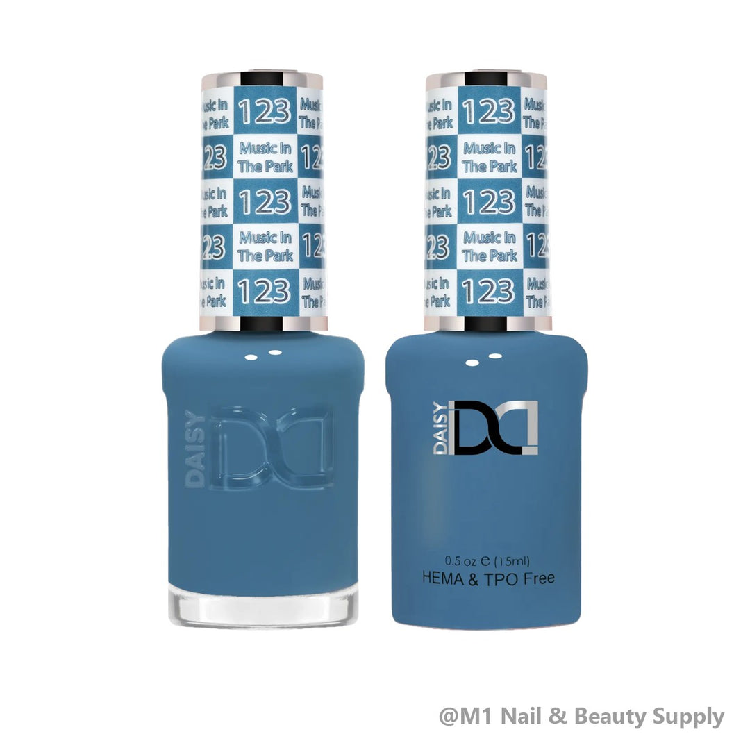 DND HEMA &amp; TPO Free 123 Music In The Park - gel polish and matching lacquer duo