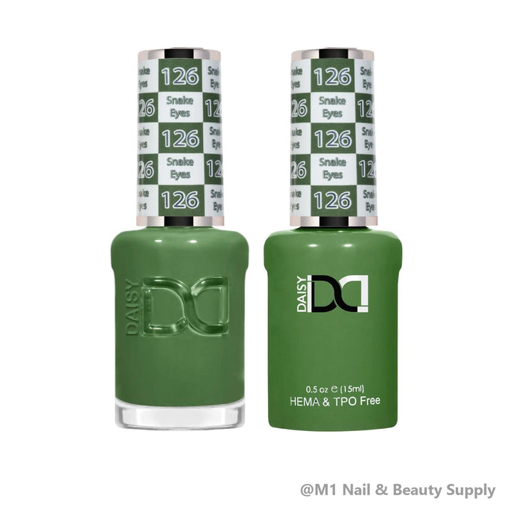 DND HEMA &amp; TPO Free 126 Snake Eyes - gel polish and matching lacquer duo