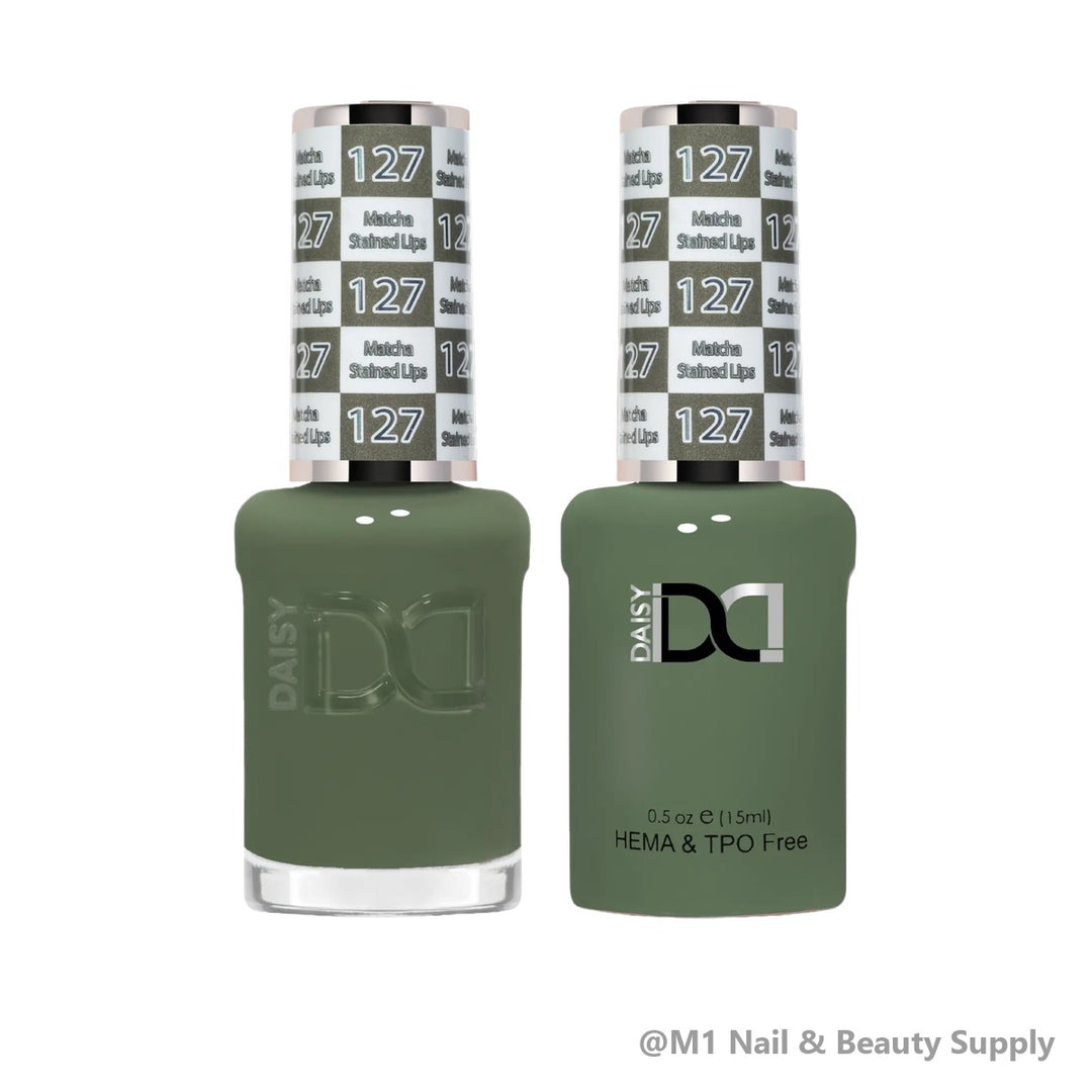DND HEMA &amp; TPO Free 127 Matcha Stain Lips - gel polish and matching lacquer duo