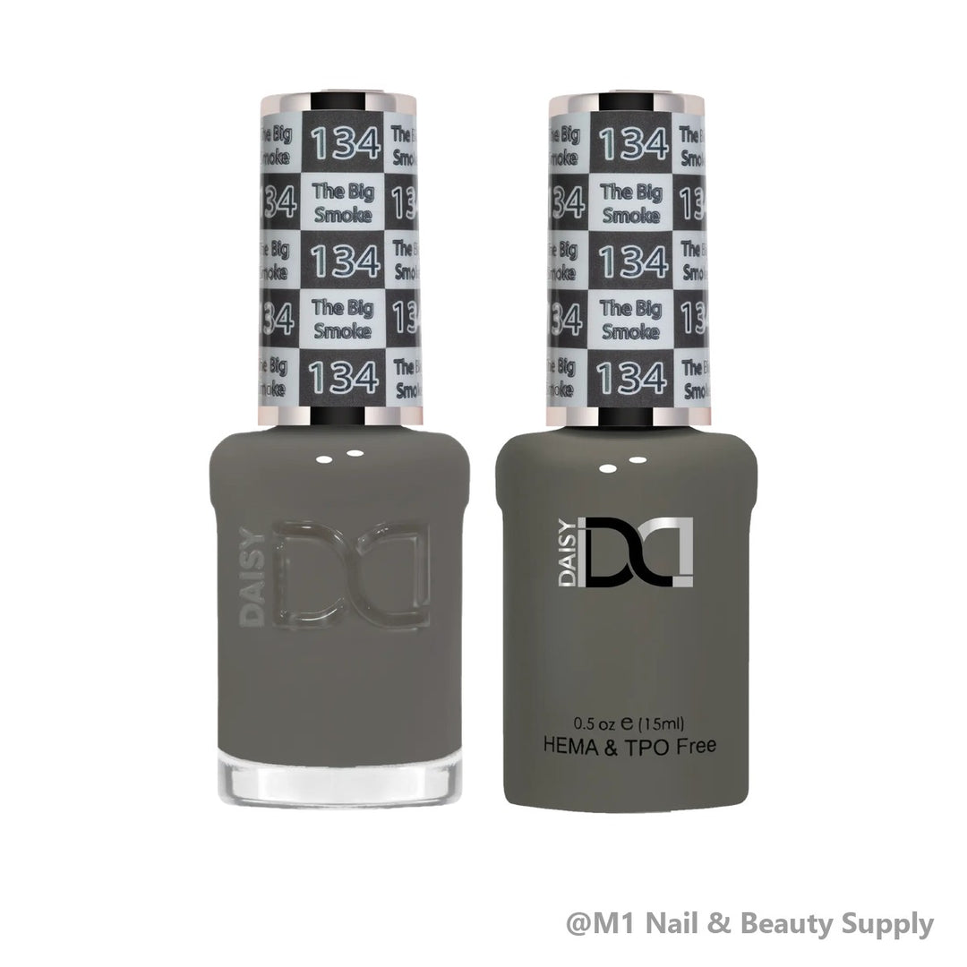 DND HEMA &amp; TPO Free 134 The Big Smoke - gel polish and matching lacquer duo