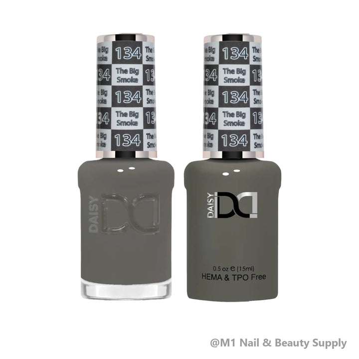 DND HEMA &amp; TPO Free 134 The Big Smoke - gel polish and matching lacquer duo