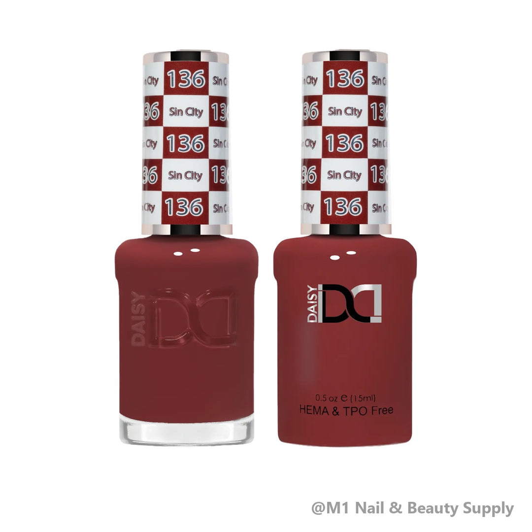 DND HEMA &amp; TPO Free 136 Sin City - gel polish and matching lacquer duo