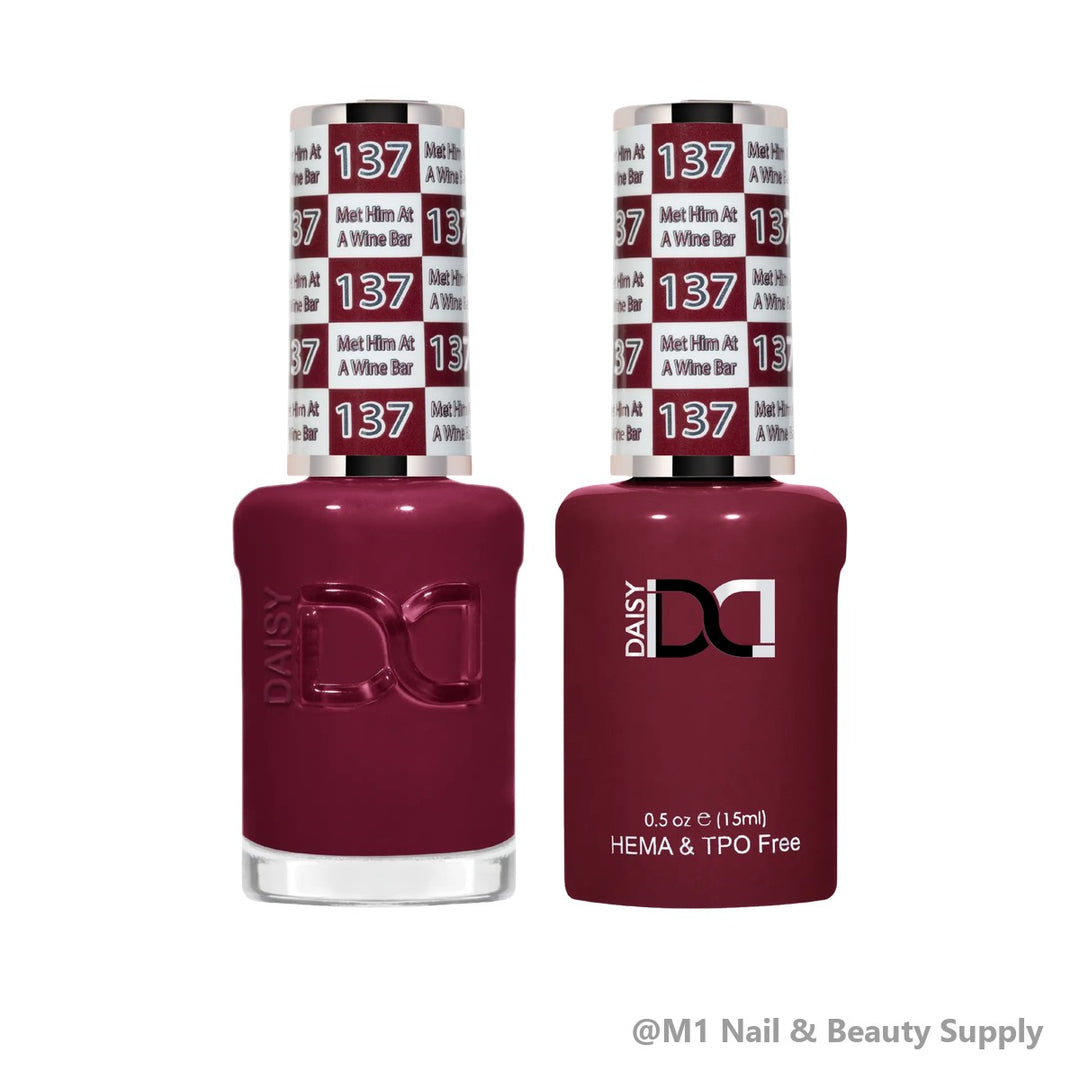 DND HEMA &amp; TPO Free 137 Met Him At A Wine Bar - gel polish and matching lacquer duo