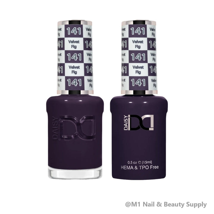 DND HEMA &amp; TPO Free 141 Velvet Fig - gel polish and matching lacquer duo