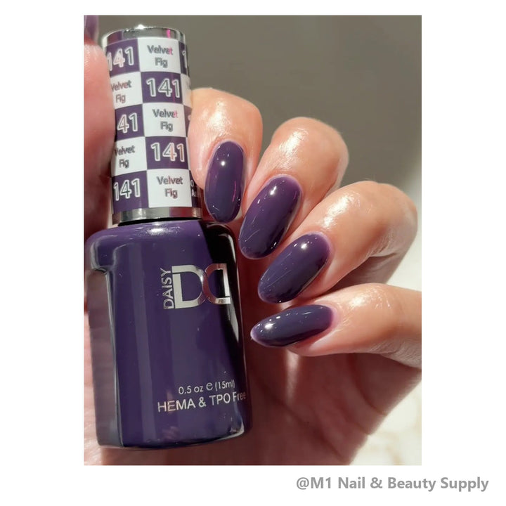 DND HEMA &amp; TPO Free 141 Velvet Fig - shown on nails