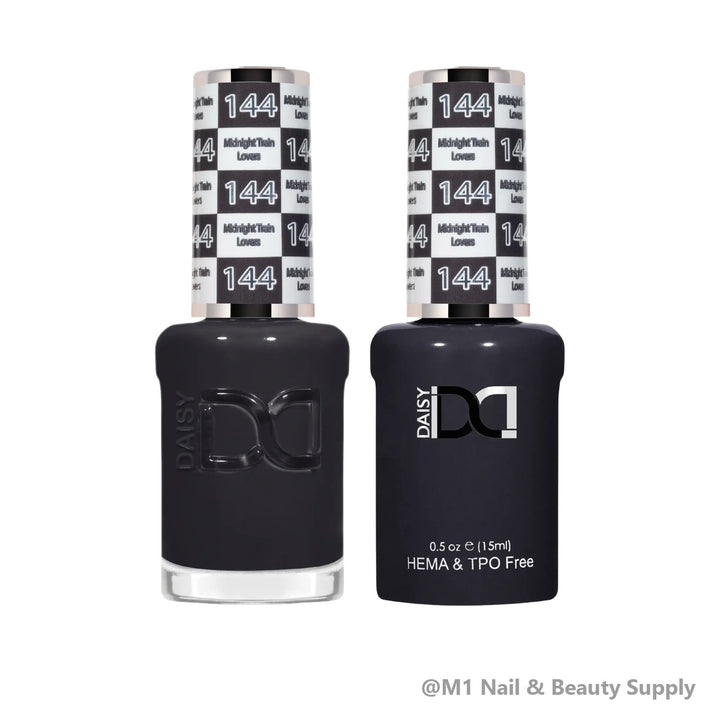 DND HEMA &amp; TPO Free 144 Midnight Train Lovers - gel polish and matching lacquer duo