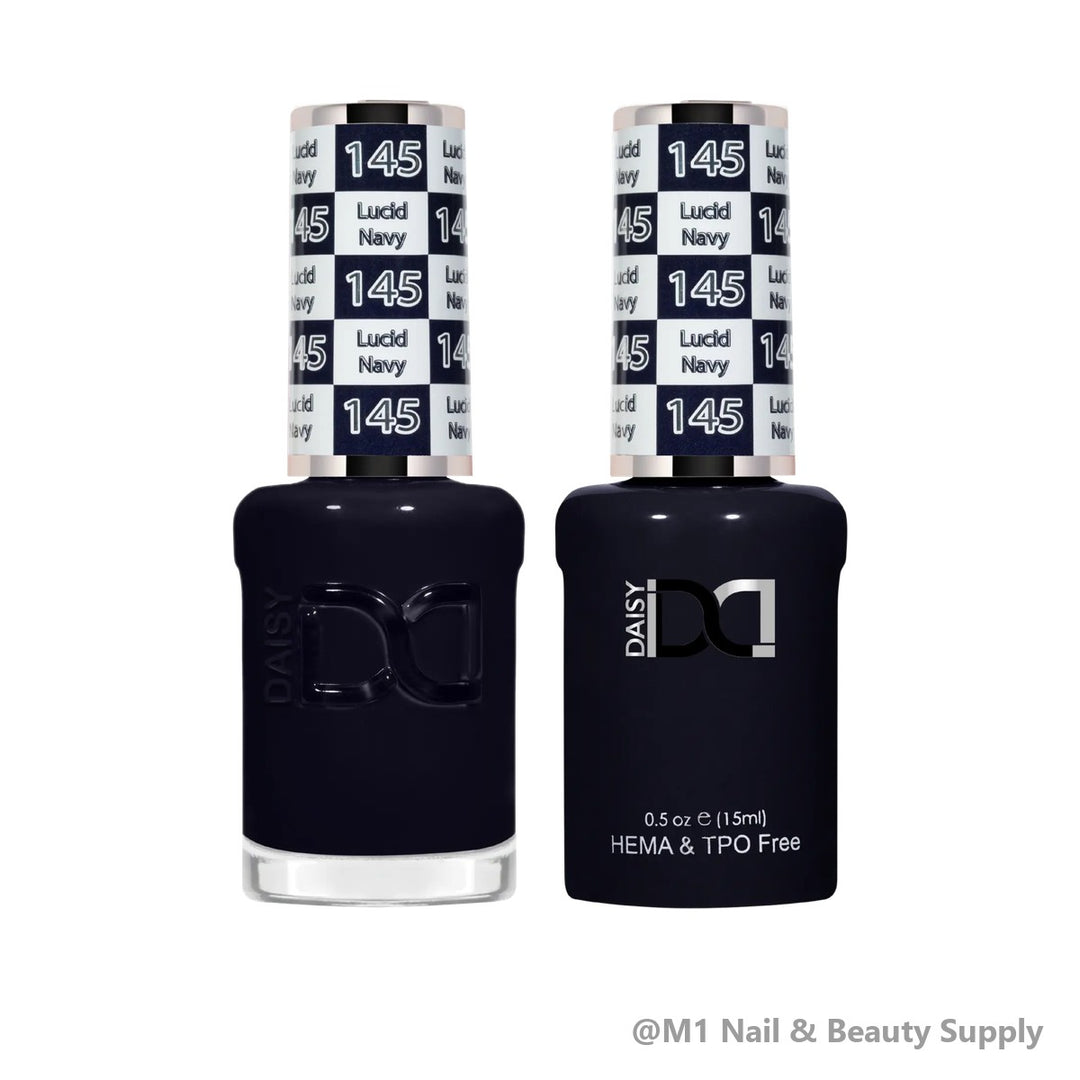 DND HEMA &amp; TPO Free 145 Lucid Navy - gel polish and matching lacquer duo