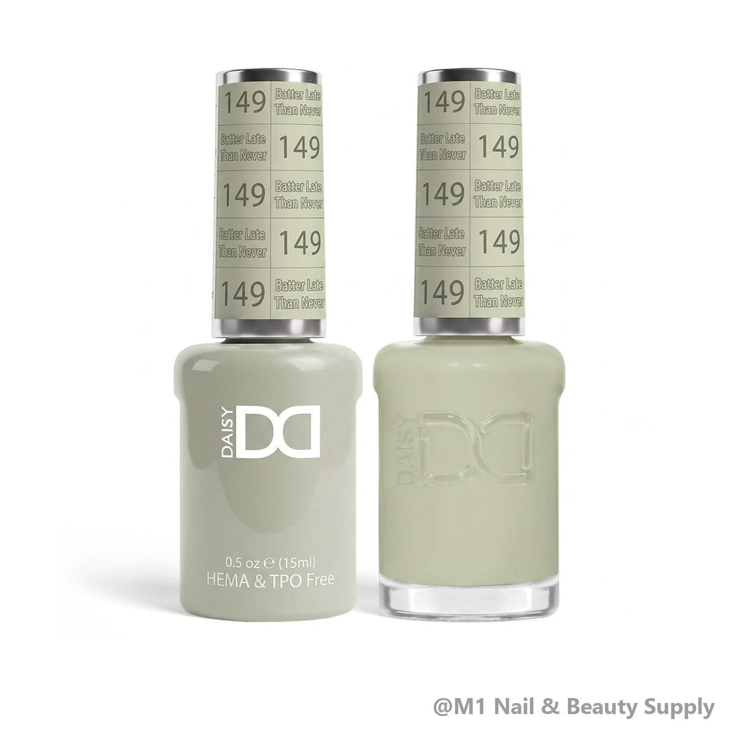 DND HEMA &amp; TPO Free 149 Batter Late Than Naver - gel polish and matching lacquer duo