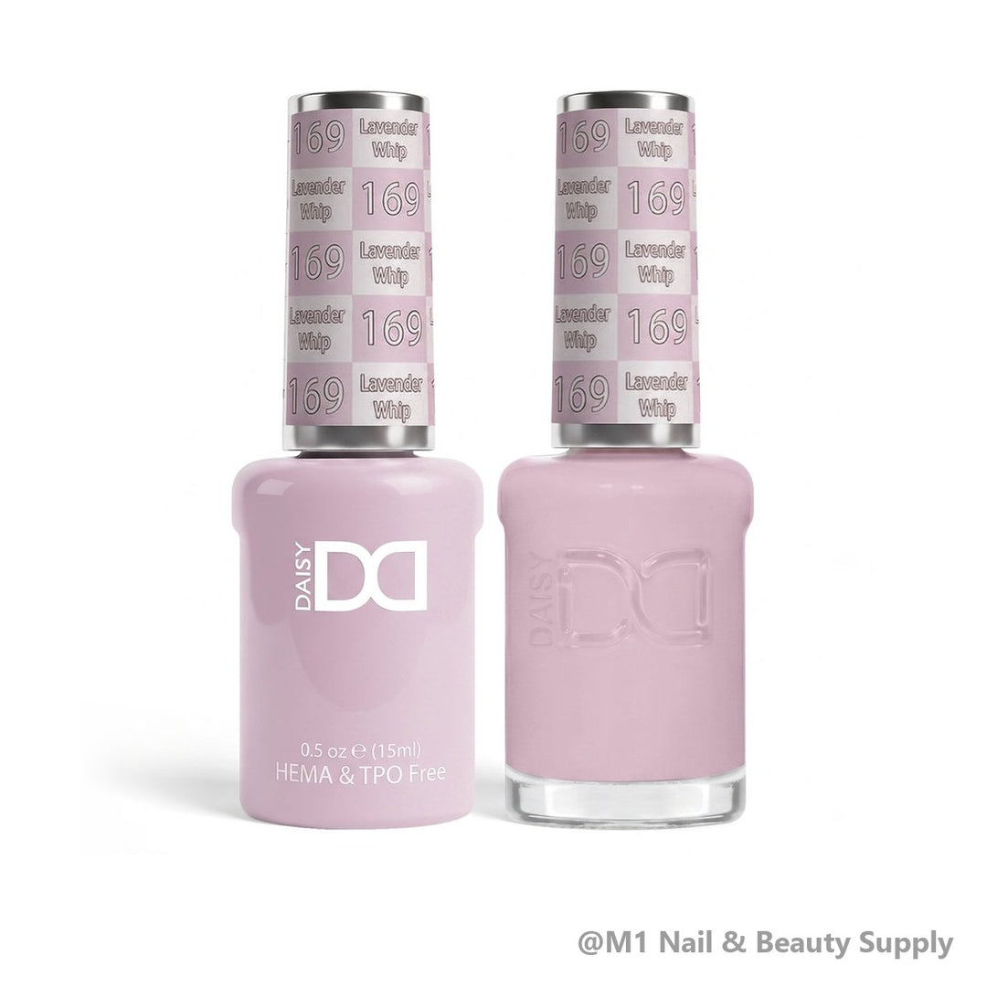 DND HEMA &amp; TPO Free 169 Lavender Whip - gel polish and matching lacquer duo
