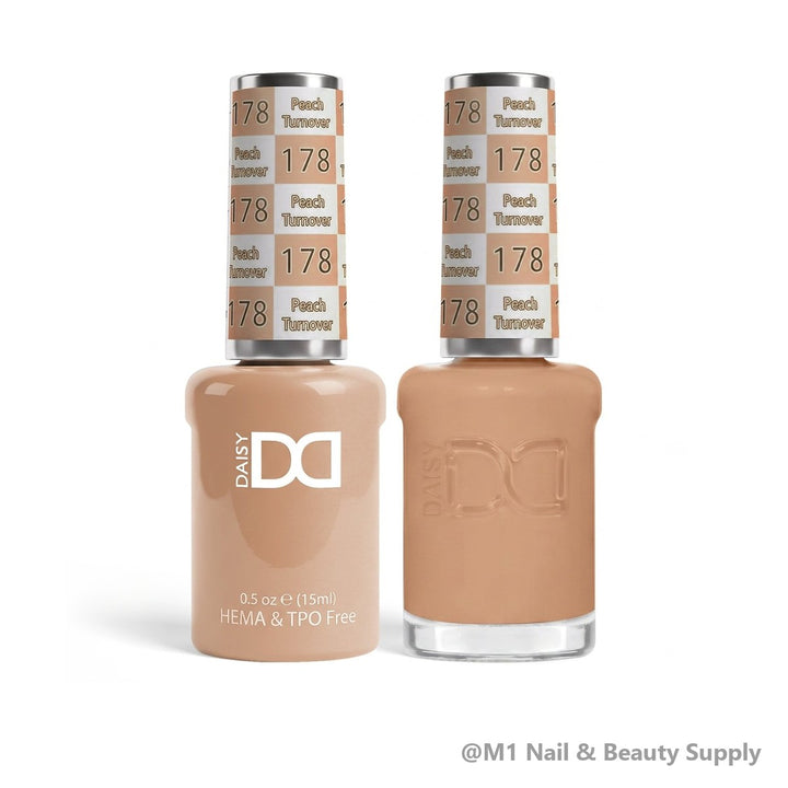DND HEMA &amp; TPO Free 178 Peach Turnover - gel polish and matching lacquer duo