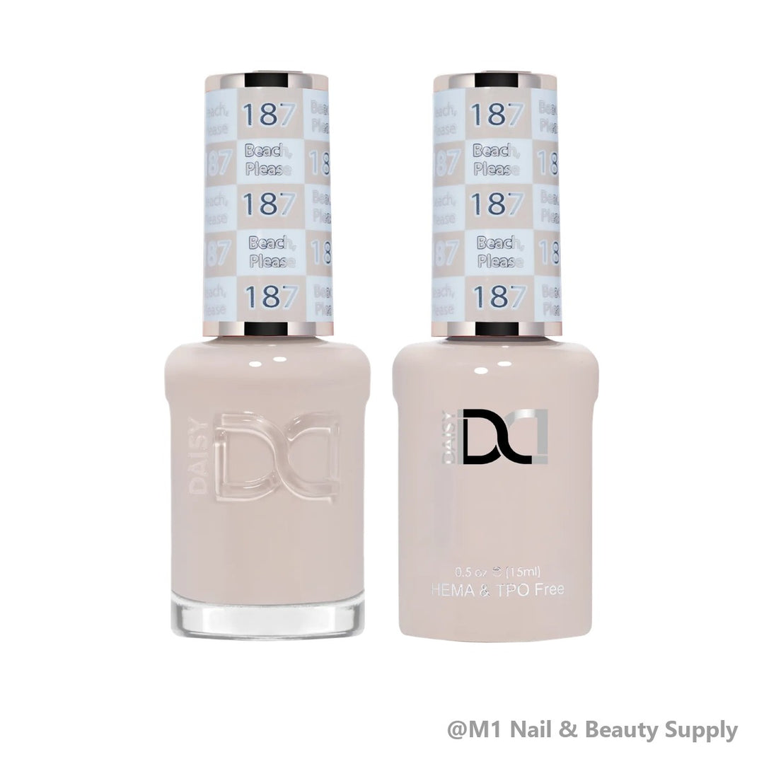 DND HEMA &amp; TPO Free 187 Beach, Please - gel polish and matching lacquer duo