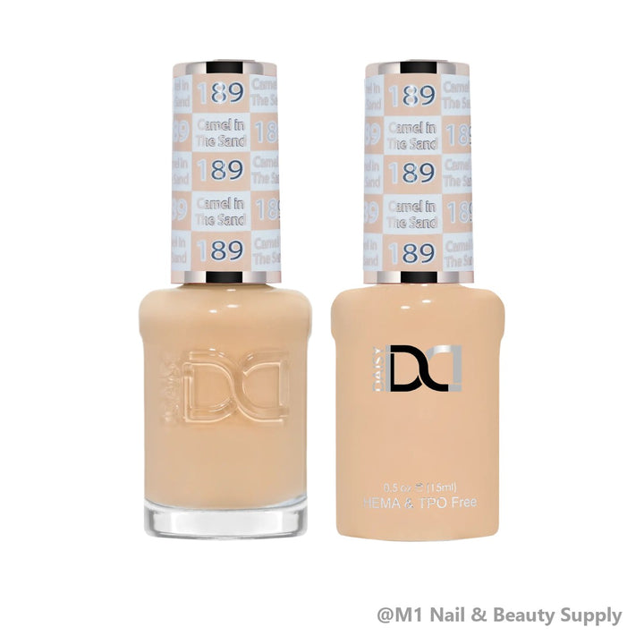 DND HEMA &amp; TPO Free 189 Camel In The Sand - gel polish and matching lacquer duo
