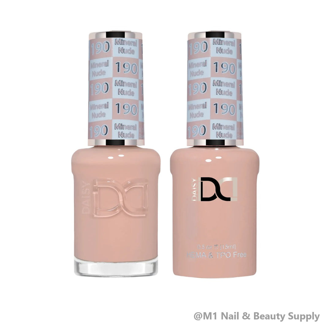 DND HEMA &amp; TPO Free 190 Mineral Nude - gel polish and matching lacquer duo