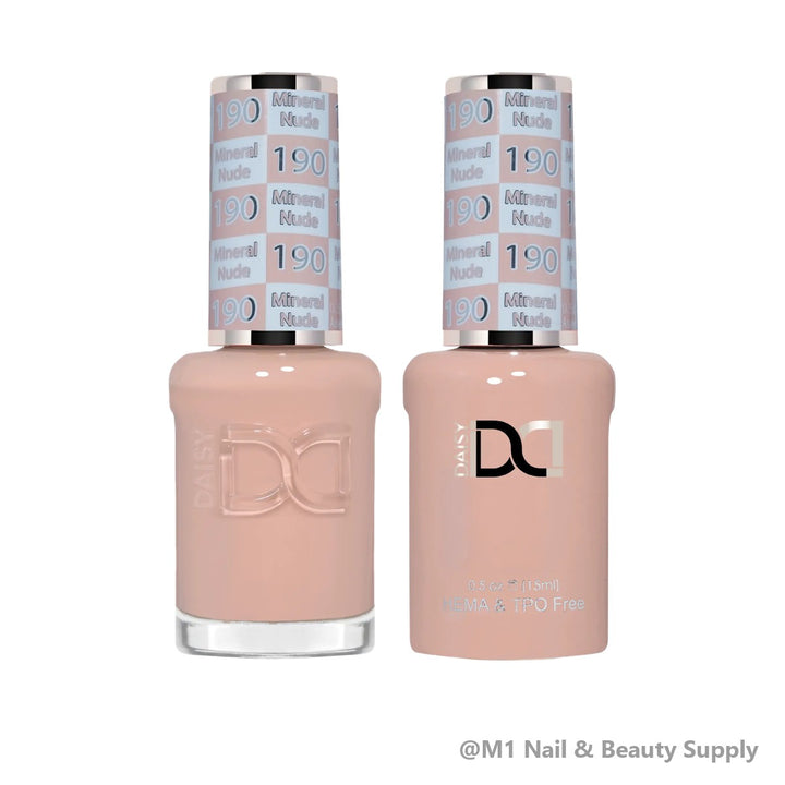 DND HEMA &amp; TPO Free 190 Mineral Nude - gel polish and matching lacquer duo