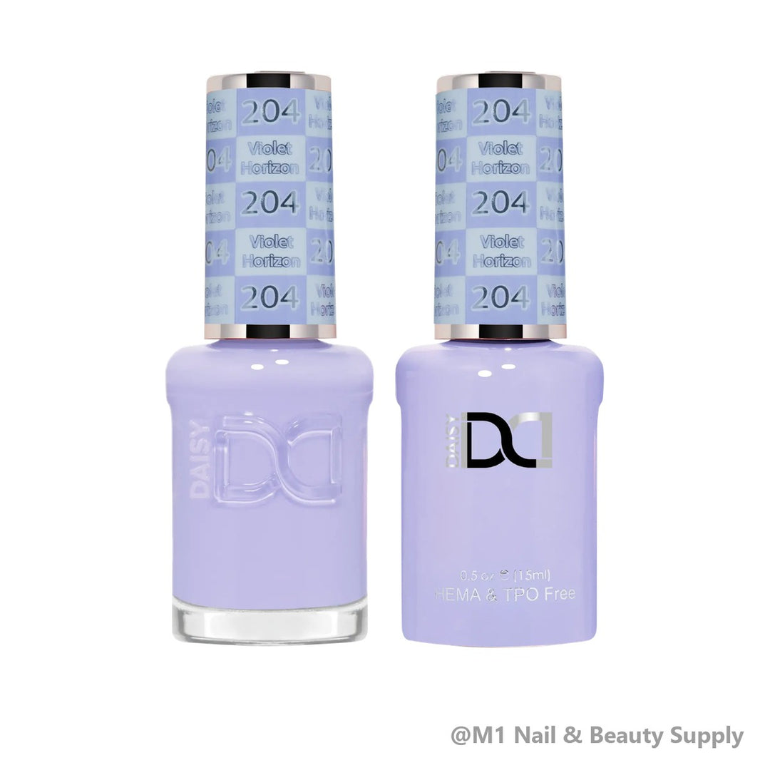 DND HEMA &amp; TPO Free 204 Violet Horizon - gel polish and matching lacquer duo