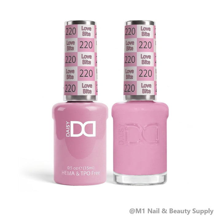 DND HEMA &amp; TPO Free 220 Love Bite - gel polish and matching lacquer duo