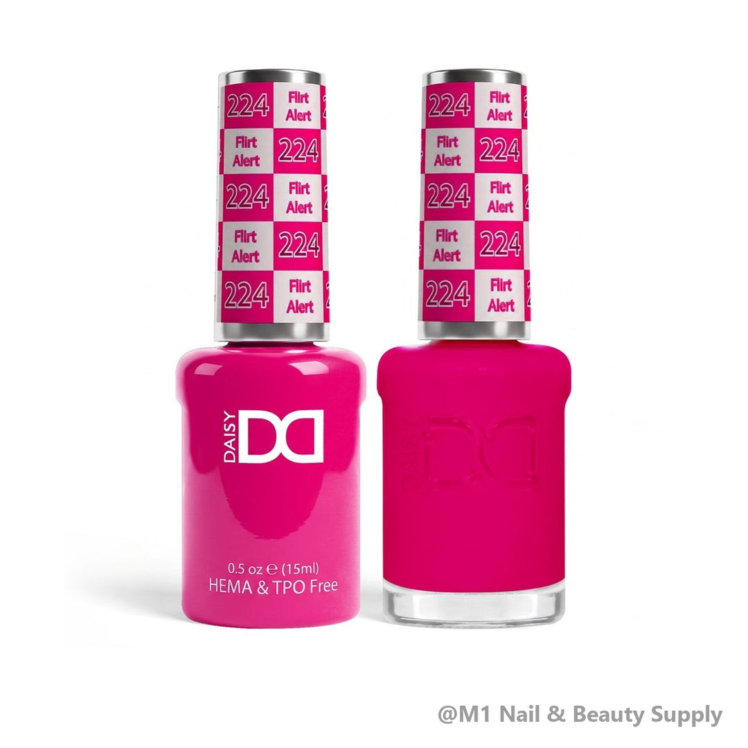 DND HEMA &amp; TPO Free 224 Flirt Alert - gel polish and matching lacquer duo