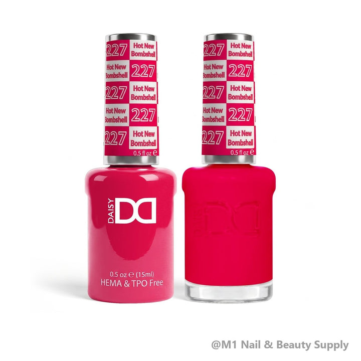 DND HEMA &amp; TPO Free 227 Hot New Bombshell - gel polish and matching lacquer duo