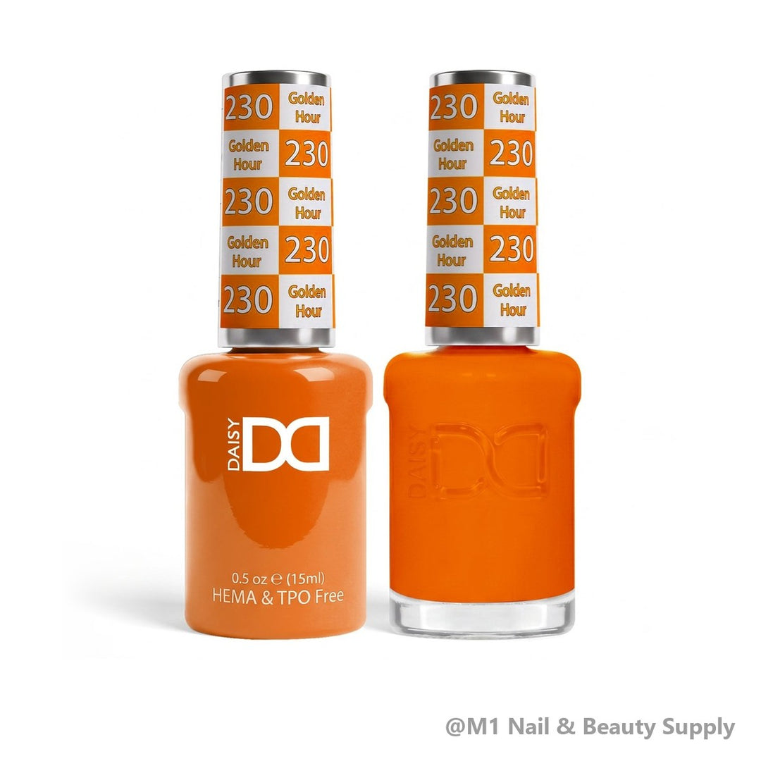 DND HEMA &amp; TPO Free 230 Golden Hour - gel polish and matching lacquer duo