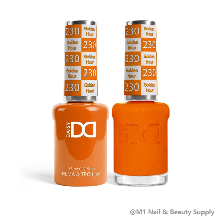 DND HEMA &amp; TPO Free 230 Golden Hour - gel polish and matching lacquer duo